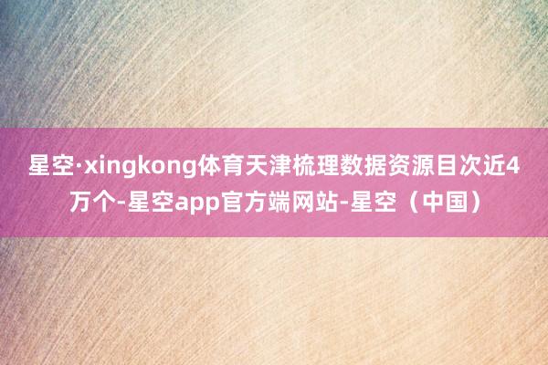 星空·xingkong体育天津梳理数据资源目次近4万个-星空app官方端网站-星空（中国）