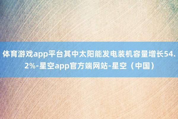 体育游戏app平台其中太阳能发电装机容量增长54.2%-星空app官方端网站-星空（中国）