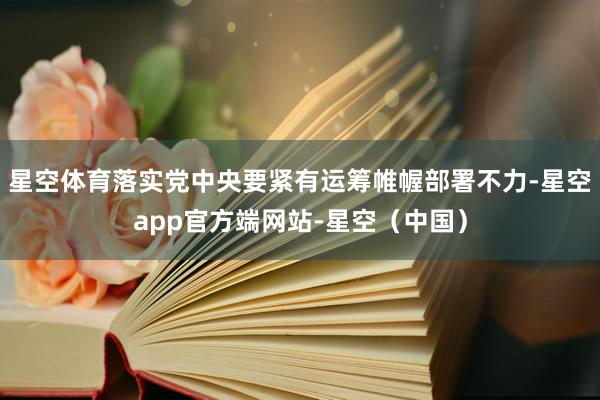 星空体育落实党中央要紧有运筹帷幄部署不力-星空app官方端网站-星空（中国）